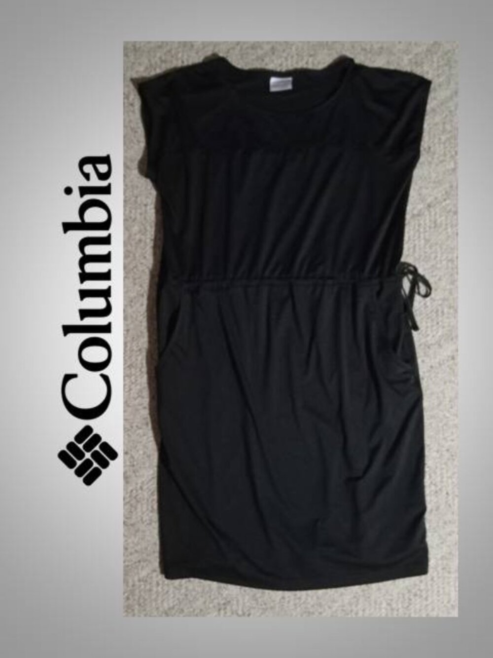 Columbia drawstring black dress women's size medium